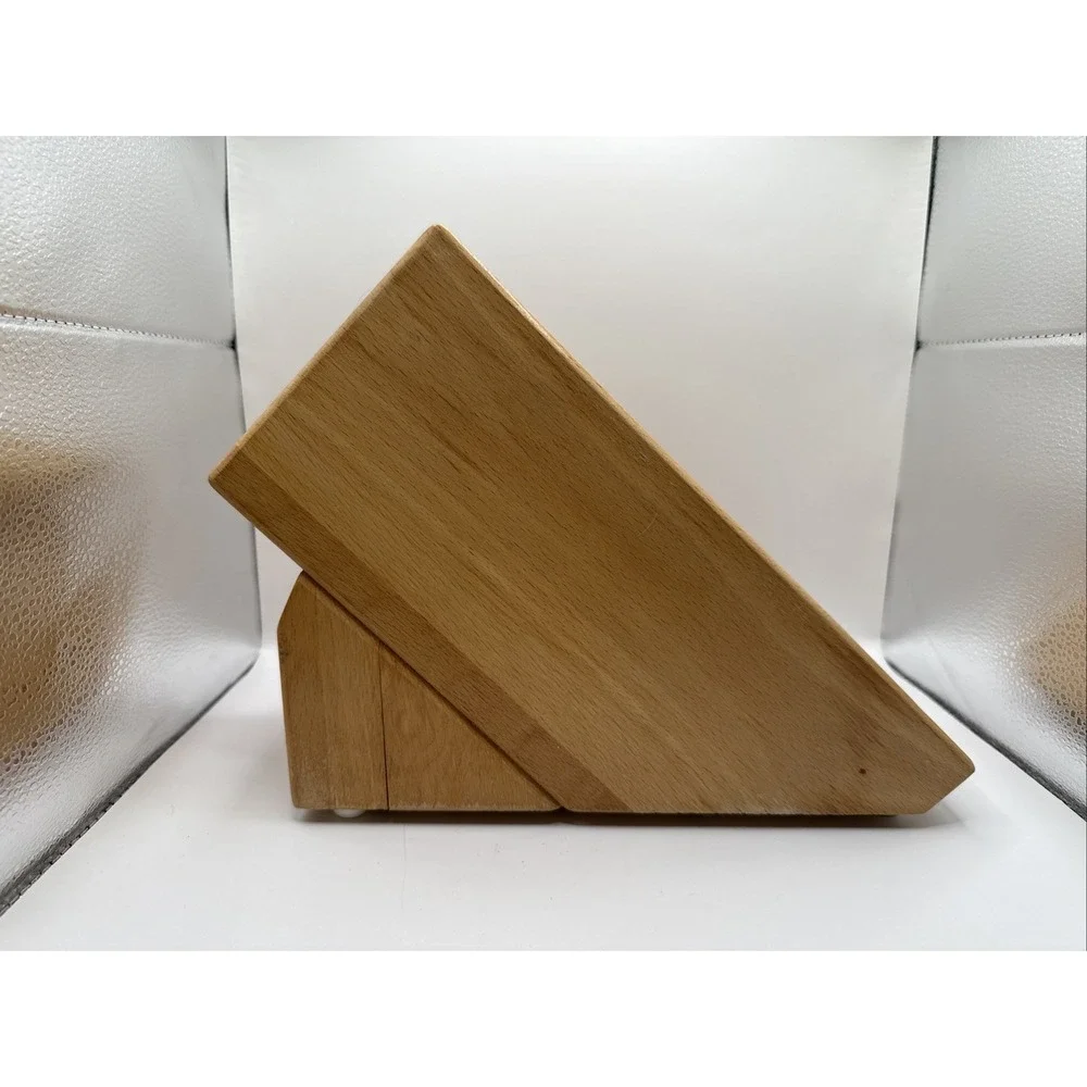 Wusthof 17 Slot Wooden Knife Block Oak Wood‎ Natural Finish Great Condition